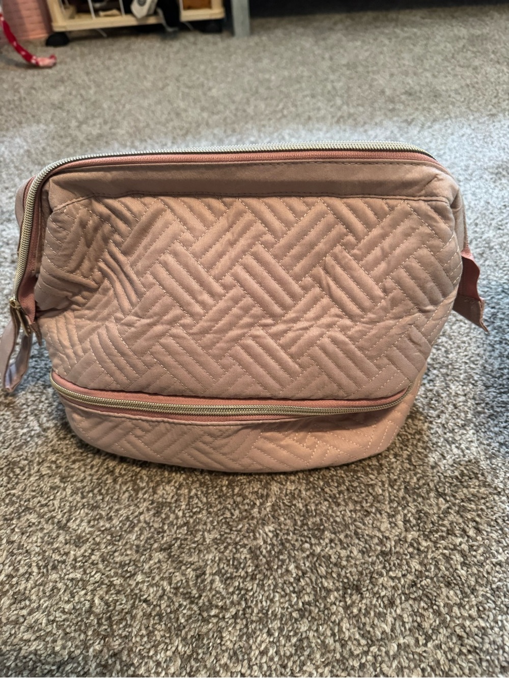 Quilted Blush Pink Breast pump Storage &Travel Bag